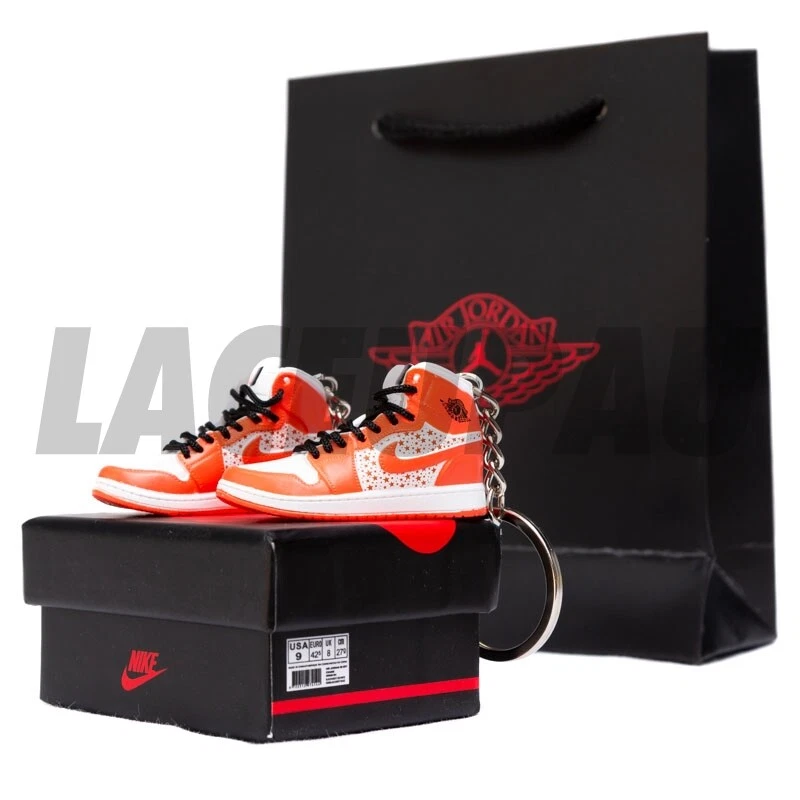 AJ1 Jordan 1 High Supreme Orange Mini Sneaker 3D Keychain Pack + Bag & ShoeBox
