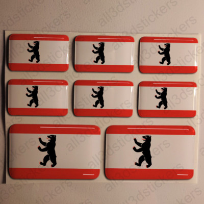 Sticker Berlin Germany Resin Domed Stickers Flag 3D Vinyl Adhesive ...