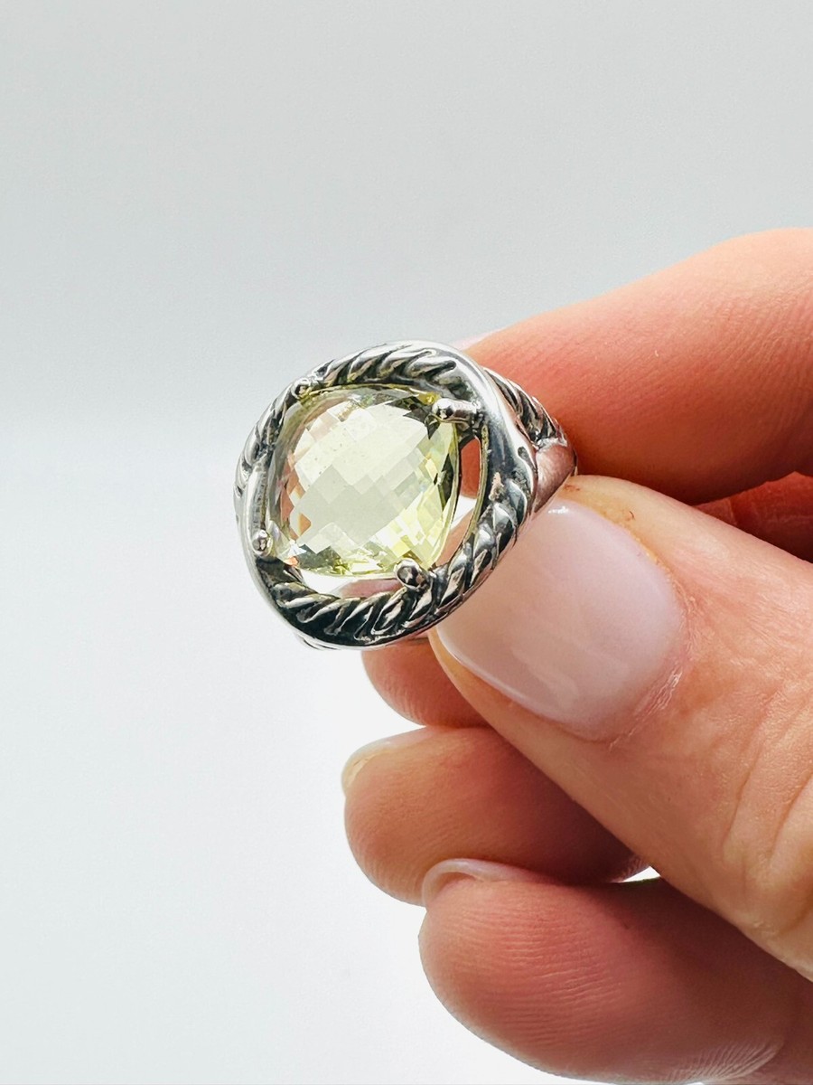David Yurman 925 Sterling Silver 11mm Infinity Prasiolite Size