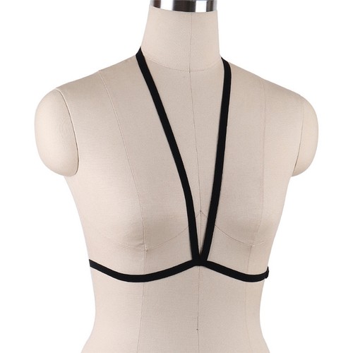 Harness Elastic Cupless Cage Bra Sexy Lingerie for Women Top Exotic Strap Belt - Picture 244 of 273