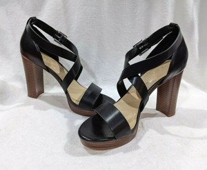 black strappy platform sandals