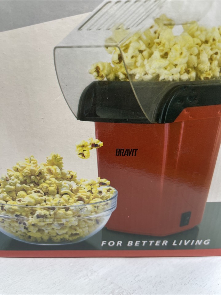 Popcorn Machine 1200W Electric Hot Air Healthy Oil Free by Bravit ...