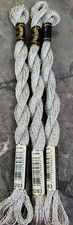 3x DMC 5 Perle Metallic 5283 Silver 25m 27.3yds each skein