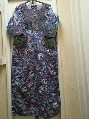 Exotic Colouful Original Chiganvy Ankara dress with Stones. UK Size 16/18