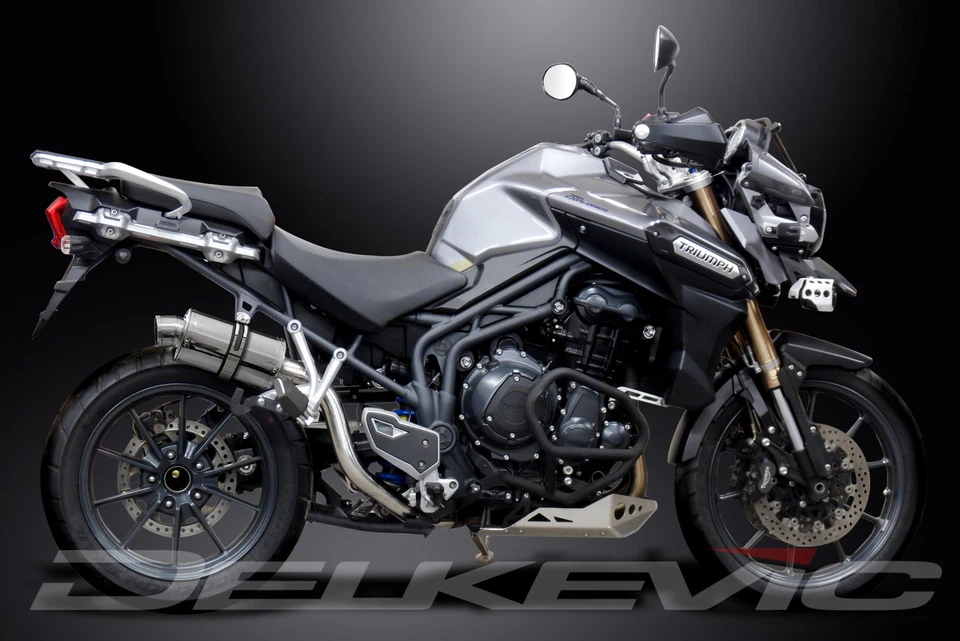 Triumph Tiger 1200 Explorer 12-21 Kit de silenciador de escape ovalado de acero inoxidable de 9" Foto 4 de 4