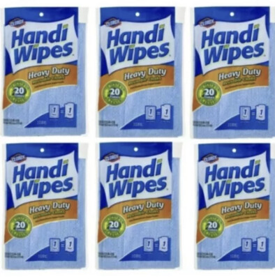 HEAVY DUTY HANDY CLOTHS ABSORBENT  MULTIPURPOSE CLEANING TOWELS 6 PKS Blue