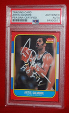 ARTIS GILMORE HOF 11 San Antonio Spurs Signed 1986 Fleer Card PSA SLAB 84930577