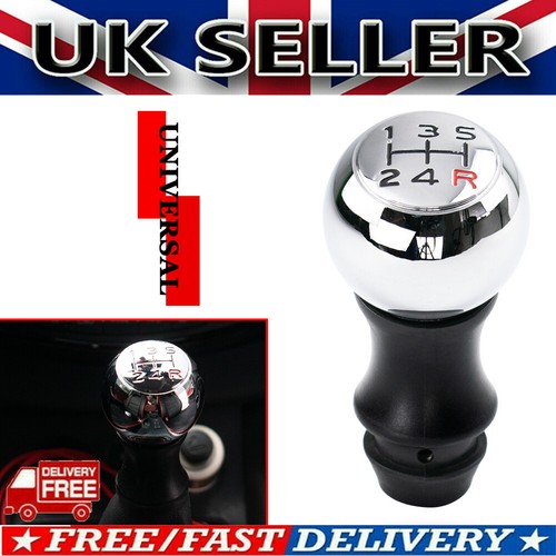 Universal 5SP Car Gear Stick Shift Knob Lever Shifter Manual Chrome ...