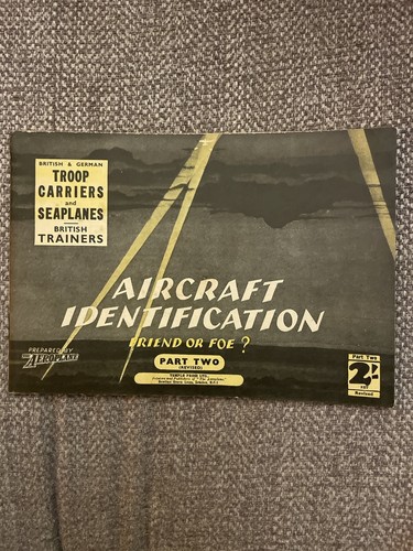 1941 Aircraft Identification Seaplanes Troop Carriers RAF World War 2 WW2 VGC