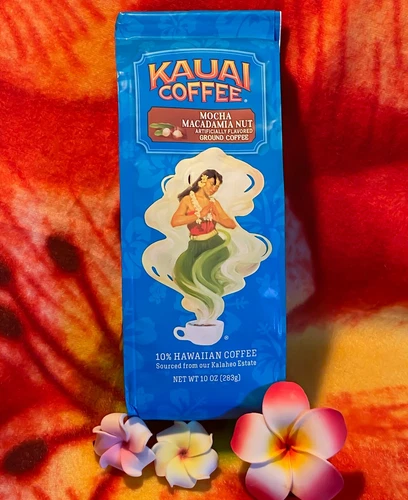 Kauai Coffee Mocha Macadamia Nut Ground 10oz Hawaiian Estate BEST BY: 071726