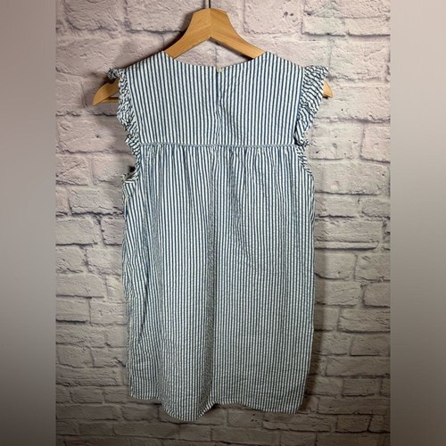 Vineyard Vines Girls' Embroidered Seersucker Dress Size 16 Blue white stripes - Picture 5 of 9