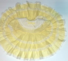 Vtg Full Circle Pageant Party Dress Sheer Light Yellow Infant Girl Baby 6-12mos