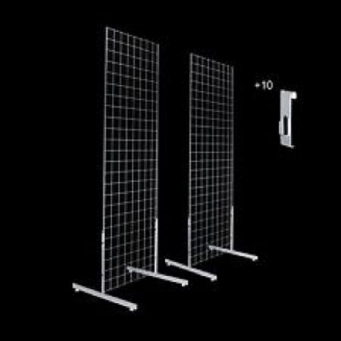 Only Hangers Gridwall Panels 2 x 5 with T-leg Stands and Utility