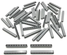 Lego 50 New Light Bluish Gray Technics Liftarms Thick 1 x 9 Parts