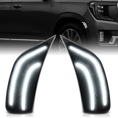 Pair White LED Side Marker Lights For GMC Yukon/Chevrolet Tahoe/Suburban 2021-up