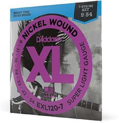 D'Addario EXL120-7  7 String Electric Guitar Strings 9-54 Super Light