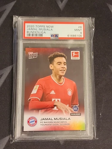 PSA 9 Jamal Musiala RC 2020 Topps NOW Bundesliga Rookie Card #6 006 Euro 2024