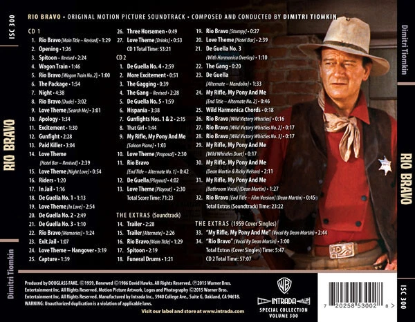 Dimitri Tiomkin – Rio Bravo (1959) Complete Score 2CDs / Newly Remastered!! - Bild 3 von 3