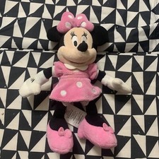 Disney Store Minnie Mouse Plush Pink Polka Dots 9"