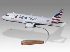 Airbus A319 American Airlines Desk Wood Airplane New Model Small Scale 1/130