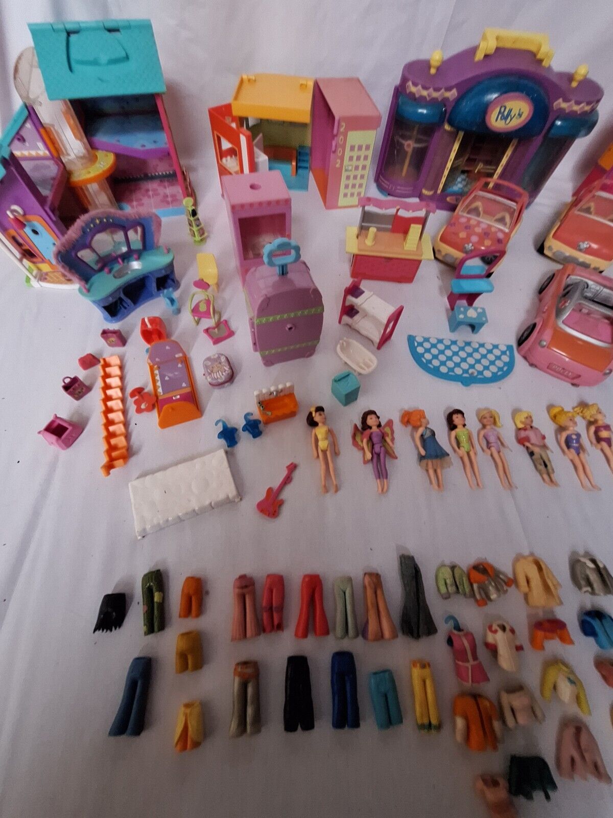 Massive Bundle Of Polly Pockets, Cars, Clothes, Accessories, Dogs and Houses
