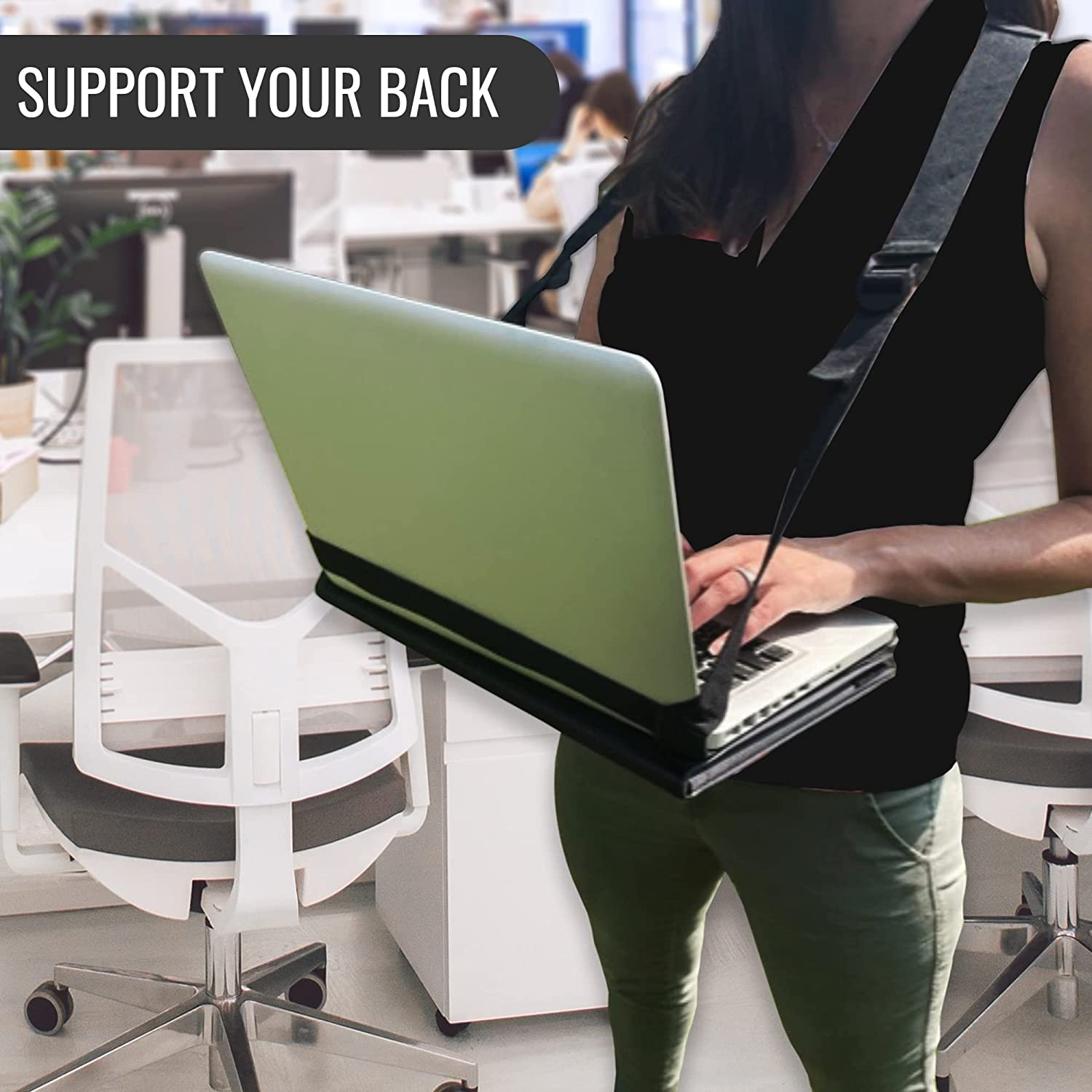 Walking Desk Mobile Laptop Desk, Hands Free Wearable Desk Mobile Laptop