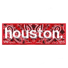 Bandana Print Houston Box Logo Embroidered Iron On Patch - EXCLUSIVE