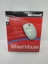 New Open Vintage Microsoft Wheel Mouse 2000 PC PS/2 Windows with Disc  Manual