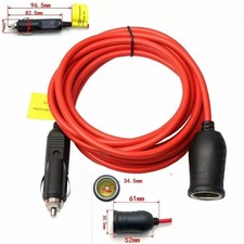 12V/24V Car Cigarette Extension Cable Lighter Lead Charger Power Socket 3.6M UK
