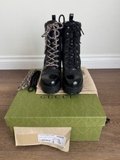 Gucci Cordovan Lux Charlotte Combat Boots 36.5