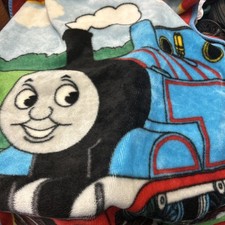 Vintage Thomas the Train Baby Blanket Luxe Fleece Plush Throw Security Lovey