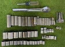 Vintage CRAFTSMAN USA Socket Extension Rachet Lot - 62 Pieces SAE & Metric Deep