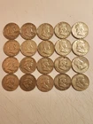 Franklin Silver Half Dollar Lot - 20 Circulated Coins Various Years, 90% Silver