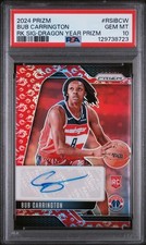 2024 PANINI PRIZM RC SIGNATURES DRAGON YEAR PRIZM #RSIBCW BUB CARRINGTON PSA 10