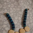 Handcrafted Multicolor Wood Beaded Statement Necklace w/ Bird Charm, Hook — photo 8