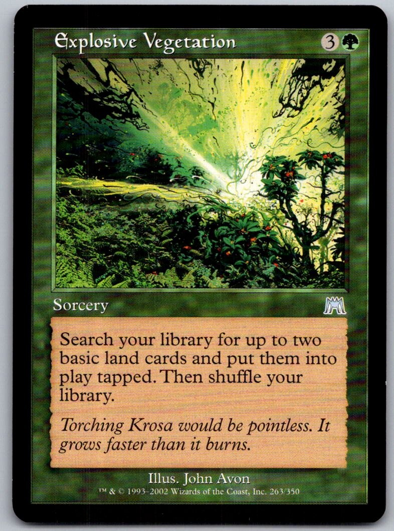 Explosive Vegetation 263 Uncommon Onslaught Magic: The Gathering Lightly Played