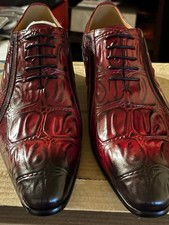 Alligator/Crocodile Print Oxford Lace-Up Dress Shoes. Men's US Size 9 