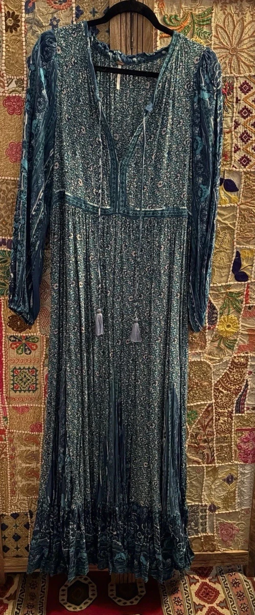 free people long sleeve blue dress Free People Dresses | Free People You're A Jewel Maxi Dress Free-Est Medium  Blue Nwt | Color: Blue