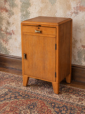 Vintage Bedside Cabinet Harris Lebus England 1960s Mid Century Wooden Cupboard