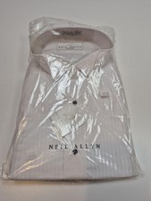 Neil Allyn Dress Shirt Mens XL 32/33 White Pleated French Cuff Tuxedo Formal