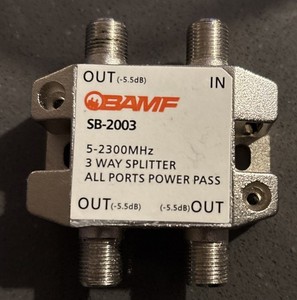 3-Way TV Splitter 5-2300 MHz Coax Cable Adapter for RG59 RG6 HDTV Satellite