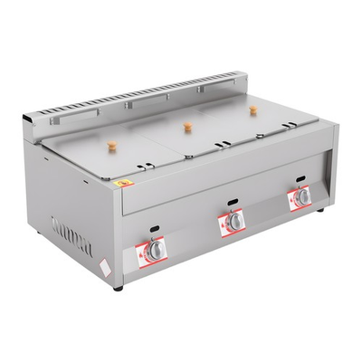 #ad 6L 3 Wells Gas Fryer Propane Food WarmerTabletop Desktop Countertop Steam Table $199.45