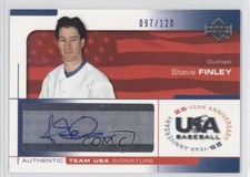 2004 USA Baseball 25-Year Anniversary Signatures Blue Ink Steve Finley Auto 0f8