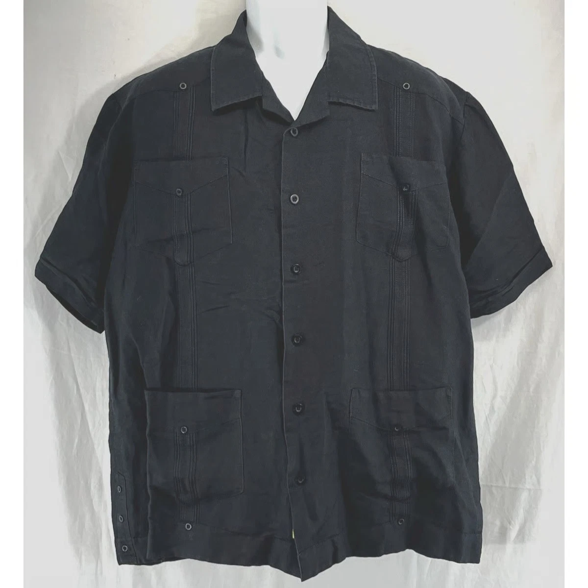 Cubavera Men's Regular 100% Linen Four-Pocket Long