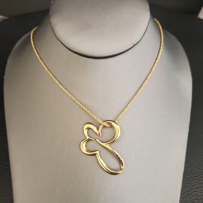 Napier Gold Tone Necklace Abstract Flower