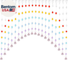 Crystal Beaded Curtain for Doorways - 20 Strings Rainbow Hanging Door Divider wi