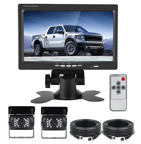 2x 4Pin Rear View Backup Camera Night Vision System+7" Monitor For RV ...