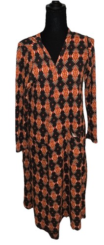 Robe LuLaRoe Julia - Taille M (Medium) - Couleur Vert Uni Avec Manches Orange - Neuf Avec étiquettes