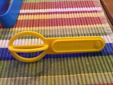 Vintage FP Fisher Price yellow Utensil Beater mixer for baking set kitchen