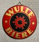 Vintage Wulle Metal Bier Beer Brewery Advertising Sign German Brewery